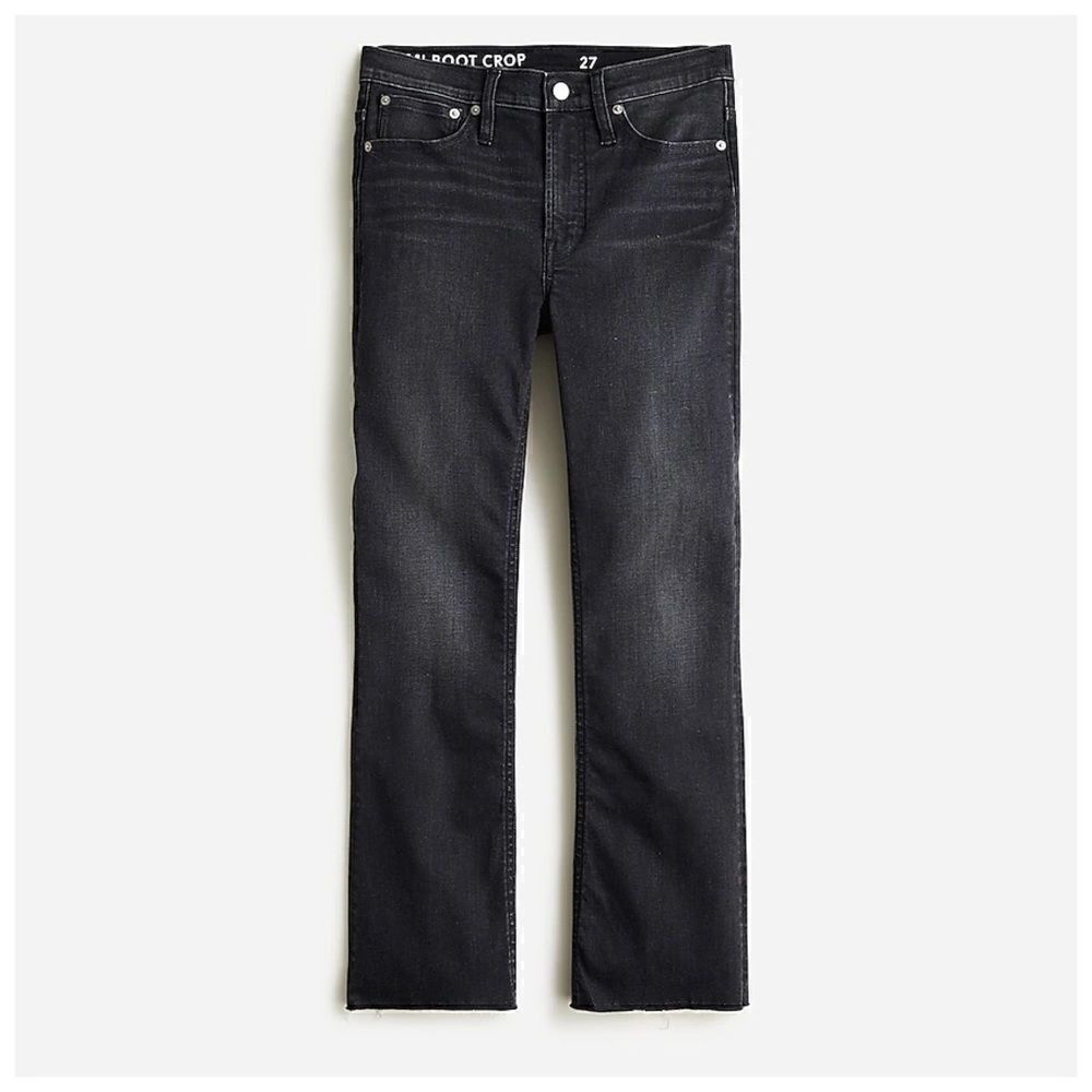 NWT J. Crew 9" Billie Demi Boot Crop Jean in Charcoal Wash 24 Petite